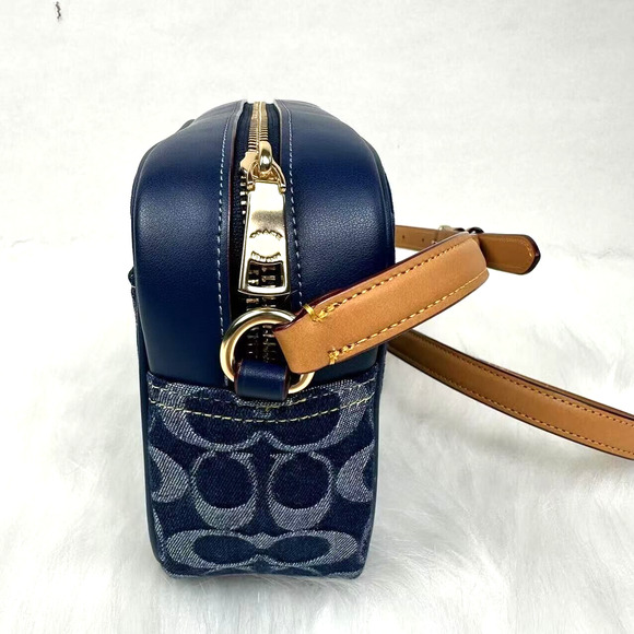 Coach Jamie Camera Bag In Signature Denim & Leather With Cherry Charm CAA74 NWT - Picture 4 of 12